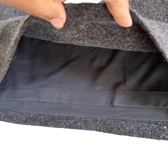 J. Jill‎ Womens Brown Wool Blend Sequin Mini Skirt Size 14 - Picture 3 of 8